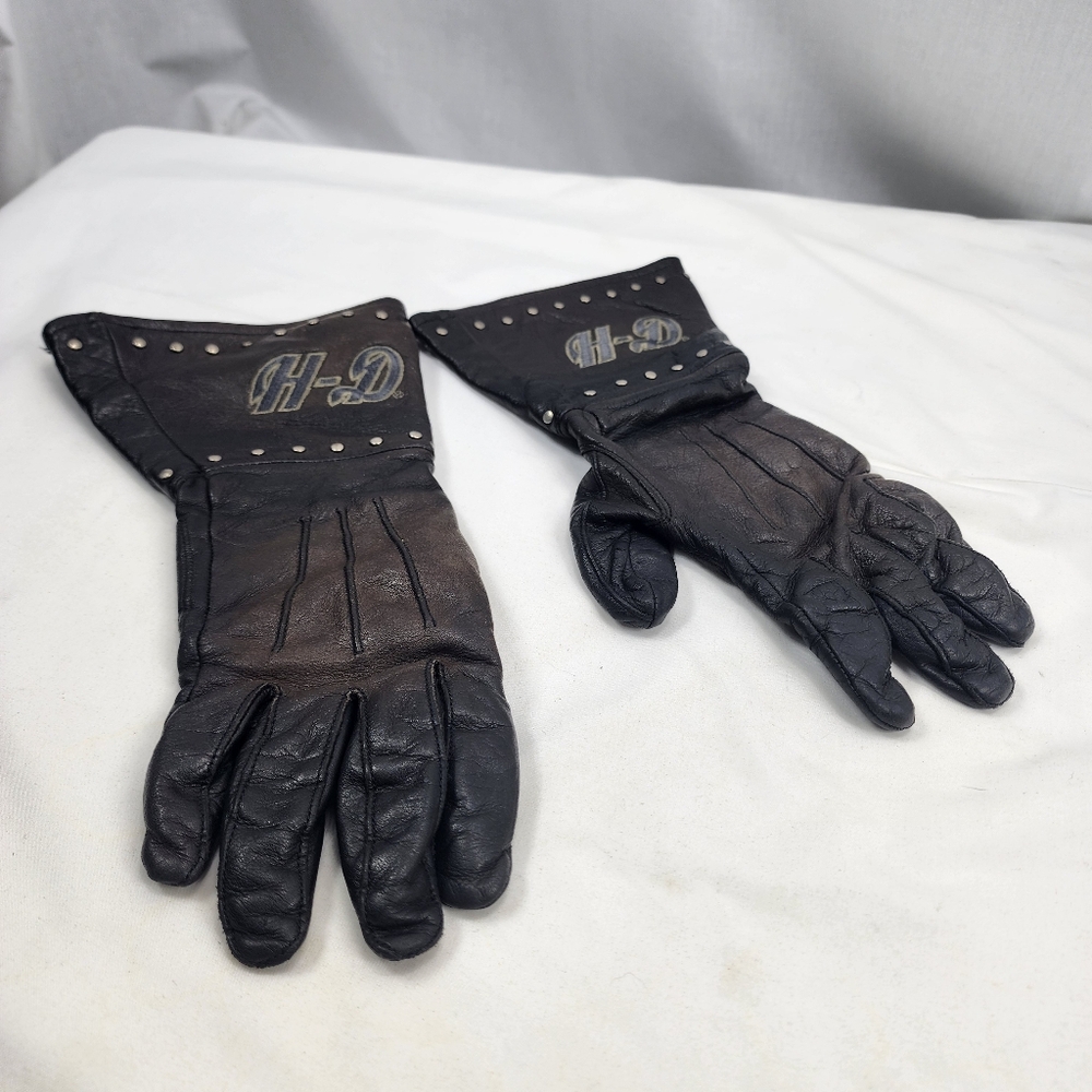 Harley Davidson Women’s Black Leather Studded Gloves Small